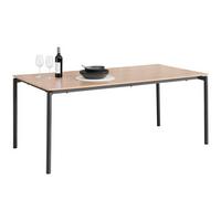 Jedálenský stôl LIDO 180 - čierna/farba duba, Modern, kov/kompozitné drevo (180/76/90cm) - Mömax