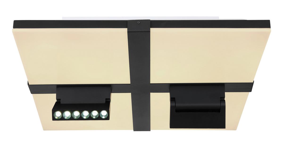 LED-Deckenleuchte 48118-30 - Opal/Schwarz, Design, Kunststoff/Metall (45/45/16,1cm) - Globo