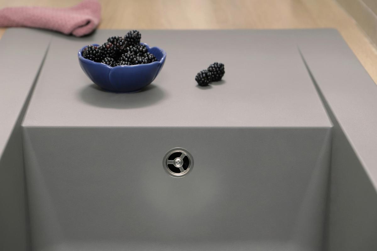 SPÜLE Betongrau B: 100cm - Grau, Trend, Glas/Kunststoff (100/19,8/50cm) - Respekta