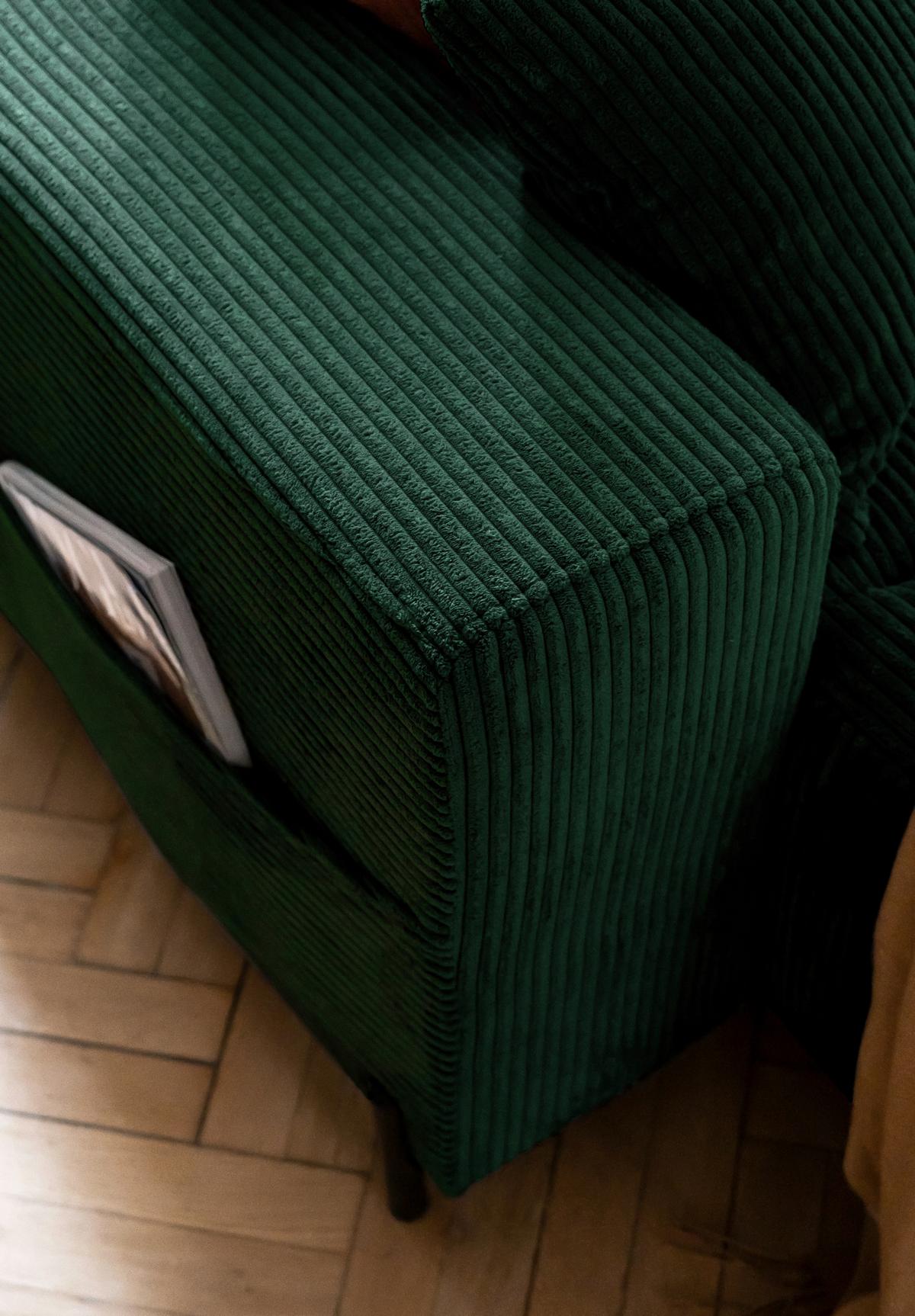 Ecksofa Cuddly Mia Flaschengrün S: 260x165 cm - Dunkelgrün/Schwarz, Textil (260/165cm) - MID.YOU