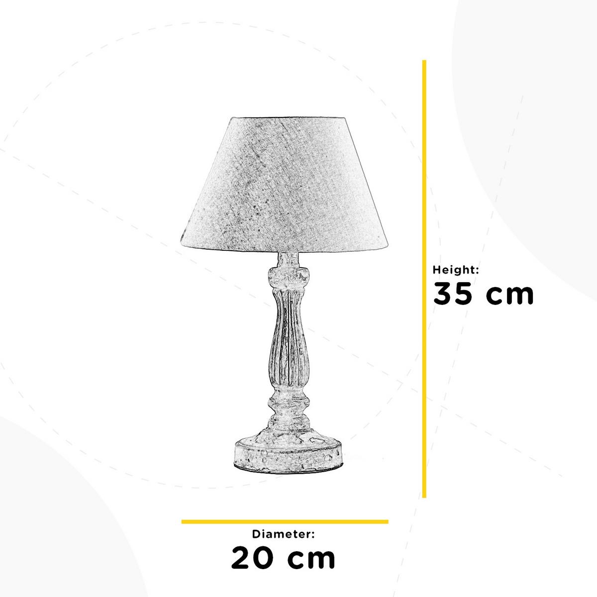 Asztali Lámpa 058/l - akáciaszínű/magasfényű fehér, Konventionell, műanyag/textil (20/35cm)