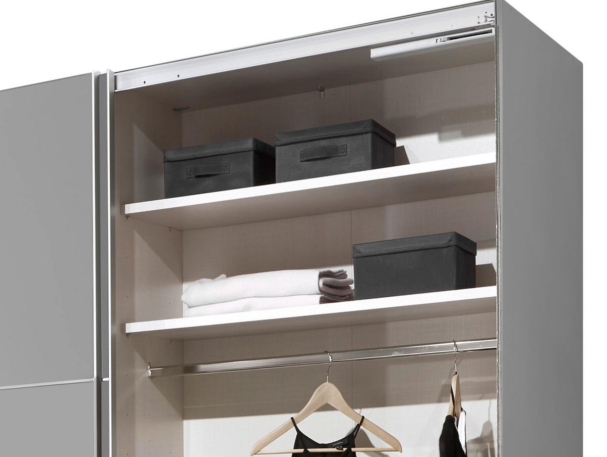 Schwebetürenschrank 298cm Includo, Grau - Grau, MODERN (298/222/68cm) - MID.YOU