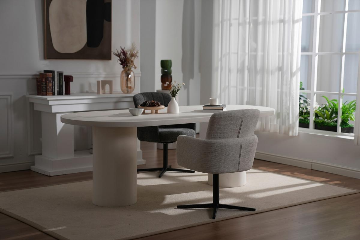 Armlehnstuhl Allison Leinenoptik Grau, B: 58 Cm - Dunkelgrau/Schwarz, LIFESTYLE, Holz/Textil (58/86/64cm) - Livetastic