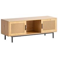 Nízká komoda, dekor vídeňský výplet - barvy dubu/černá, Konvenční, kov/kompozitní dřevo (120/46/40cm) - Livetastic