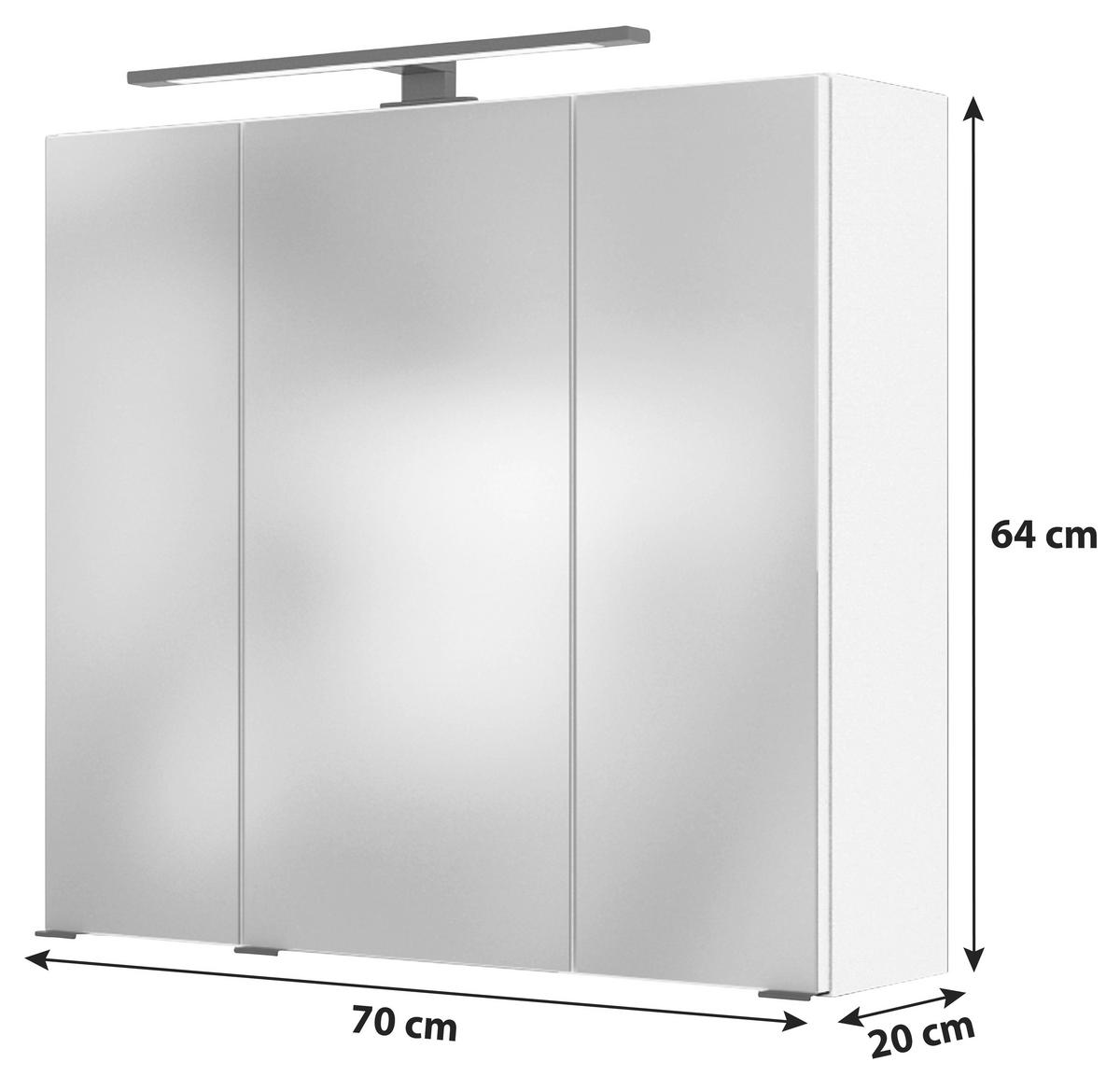 MID.YOU Spiegelschrank Luzern mit Led 3-Türig