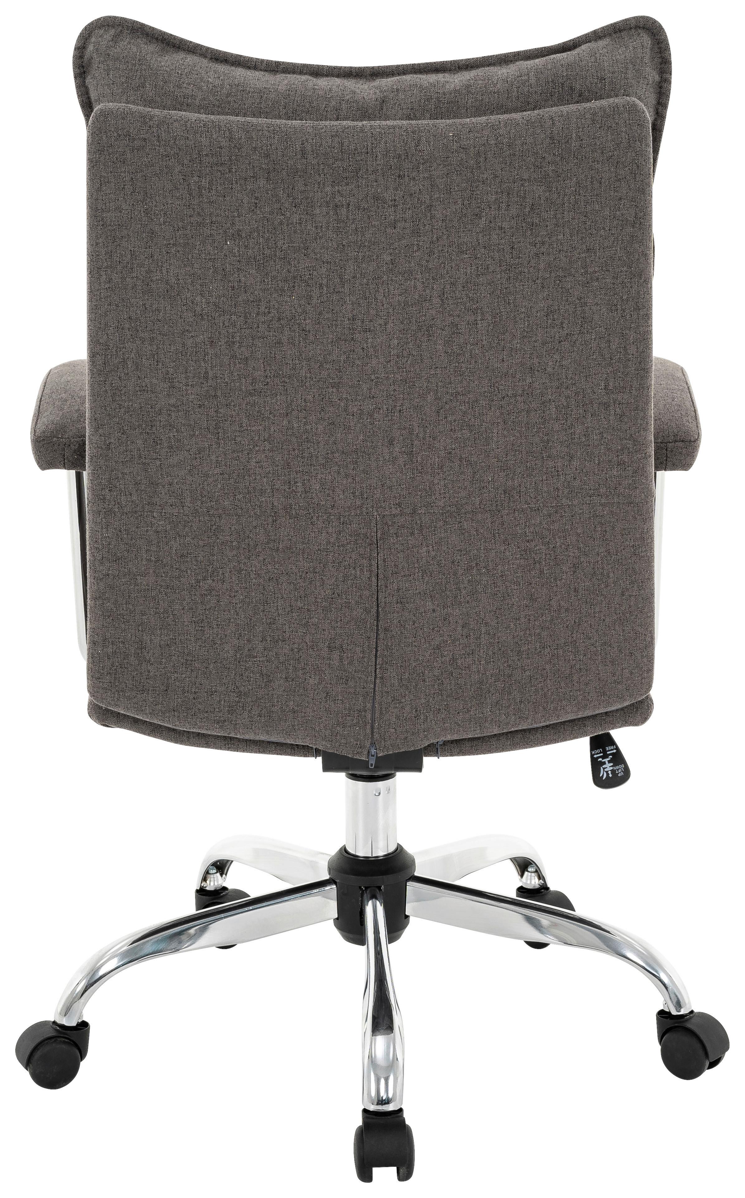 Drehstuhl Wien 2 - Chromfarben/Grau, MODERN, Textil/Metall (61/104/66cm)