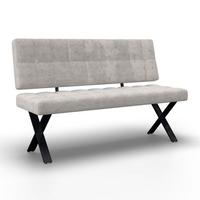 SEDACÍ LAVICE NOVA - černá/světle šedá, Moderní, kov/dřevo (140/97/64cm) - Bessagi Home