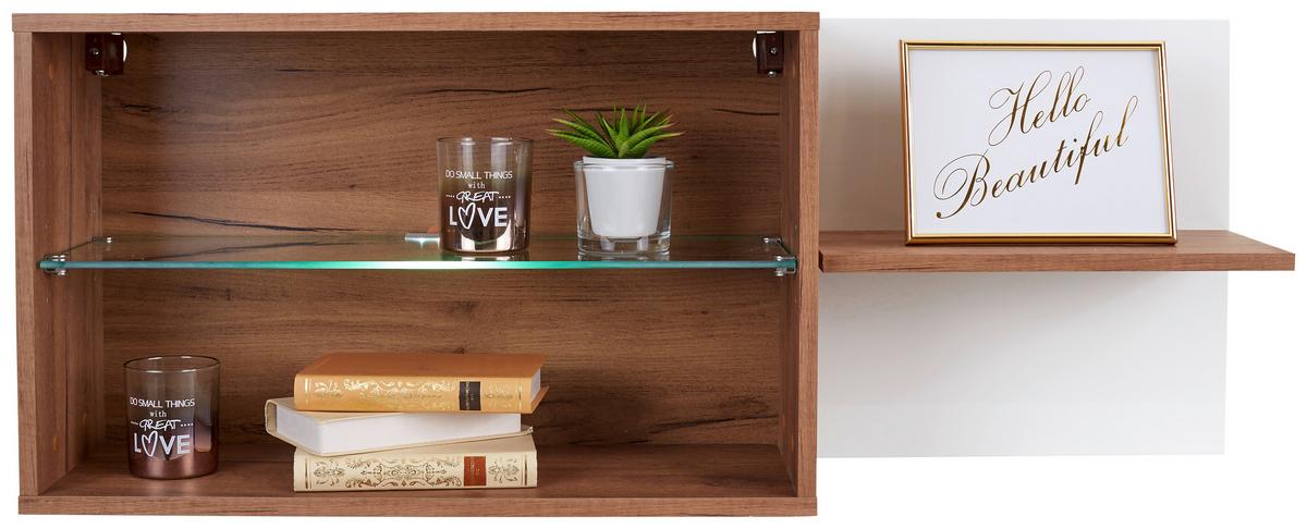 ZÁVĚSNÁ SKŘÍŇKA AVENSIS NEW - bílá/barvy dubu, Konvenční, kompozitní dřevo/sklo (112/43/25cm) - Luca Bessoni