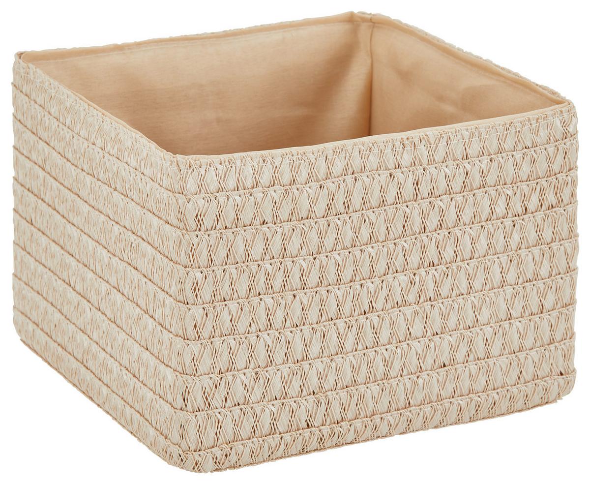 Aufbewahrungskorb Ingetraud 4tlg Kunststoff/Leinen Sand - Sandfarben, ROMANTIK / LANDHAUS, Kunststoff/Textil - James Wood