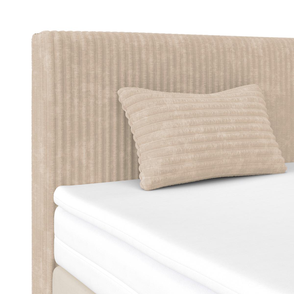 Boxspringbett Mit Topper & Bettkasten 160x200 Rossa - Creme/Schwarz, MODERN, Holzwerkstoff/Textil (160/200cm)