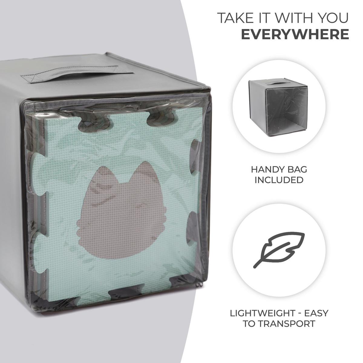 Bodenpzuzzle Luno Shapes Mint, B/H/T: 165x1,2x185cm - Weiß/Grau, Basics (165/1.2/185cm) - Kinderkraft