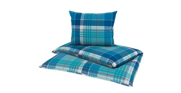 Bettwäsche Yasmin - Blau/Anthrazit, MODERN, Textil - Luca Bessoni