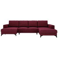 Wohnlandschaft Harvey Mit Schlaffunktion Rot - Rot/Schwarz, Design, Textil (156/339/190cm) - Livetastic