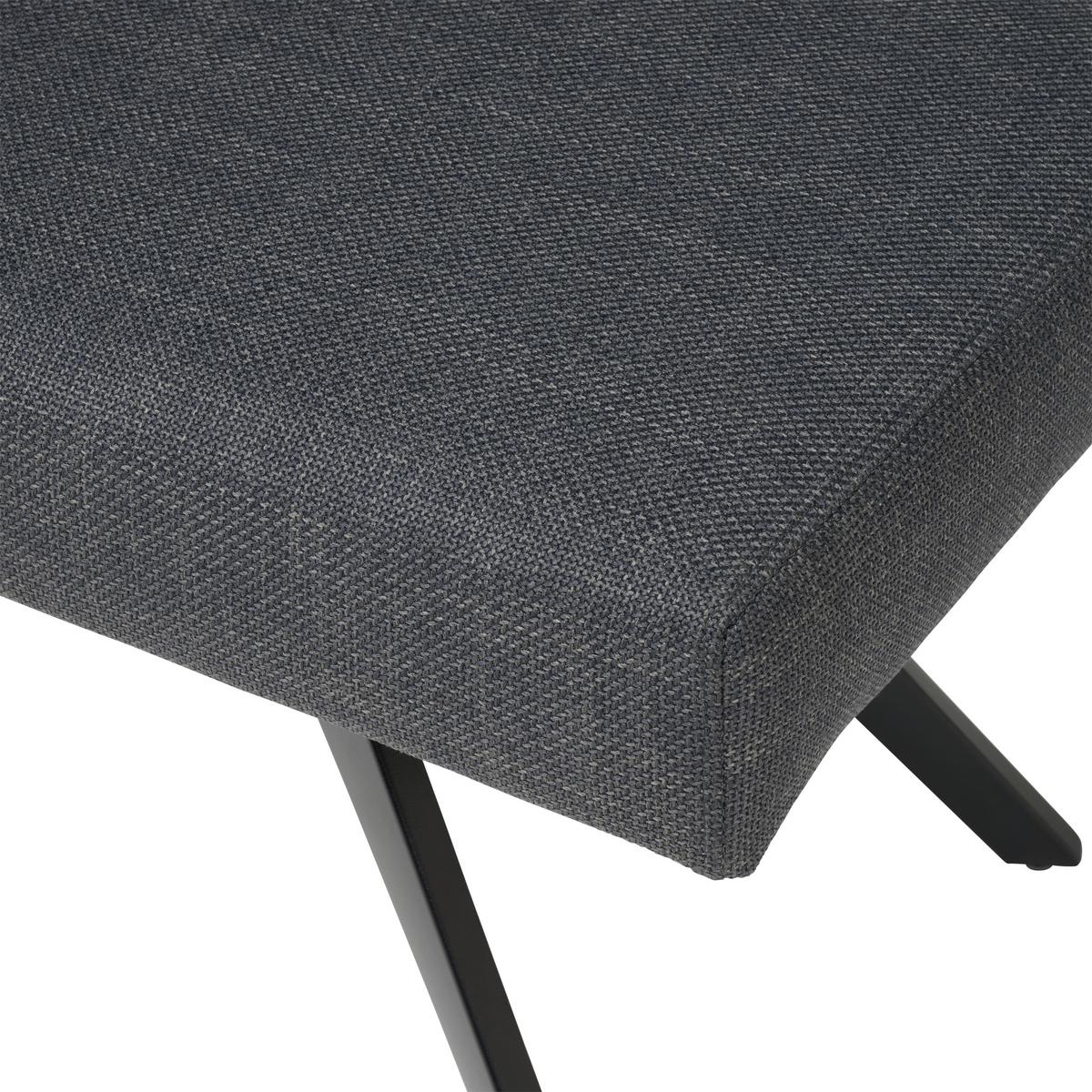 Sitzbank Andros dunkelgrau, B: 140cm - Dunkelgrau/Schwarz, KONVENTIONELL, Textil/Metall (140/49/47cm) - Livetastic