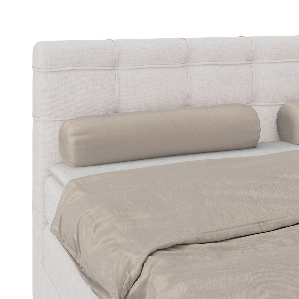 Boxspringbett MITTO Champagner 200x200 cm - Champagner/Schwarz, KONVENTIONELL, Textil/Metall (200/200cm)