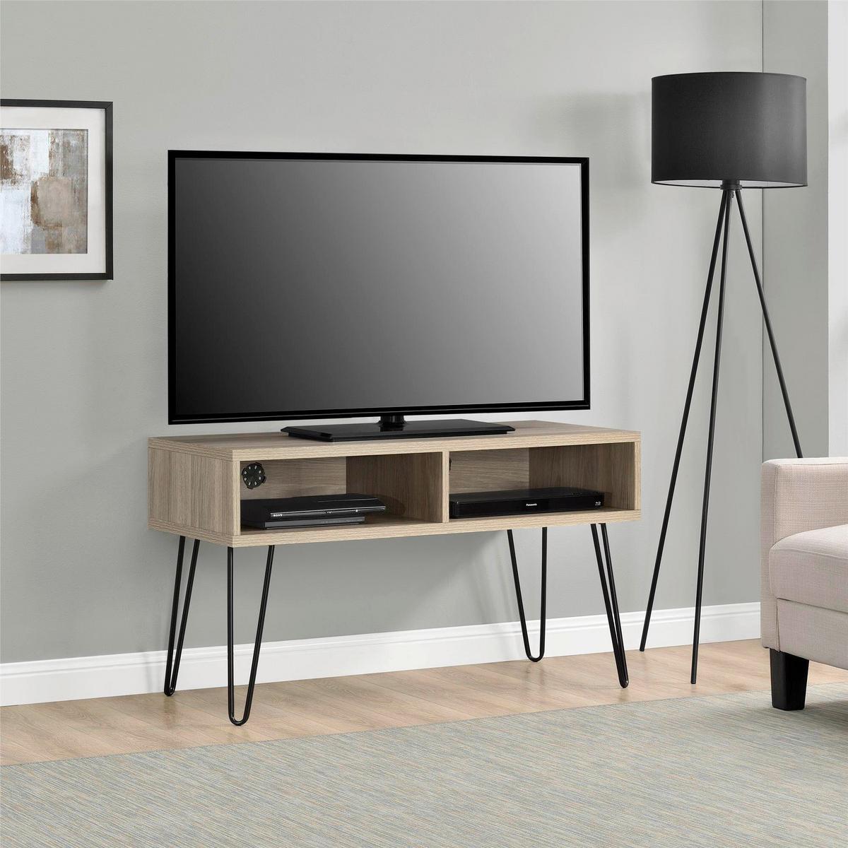 TV-Element Owen Eichefarben B: 107 cm - Eichefarben/Schwarz, Design, Holzwerkstoff/Metall (107/63/50cm) - MID.YOU