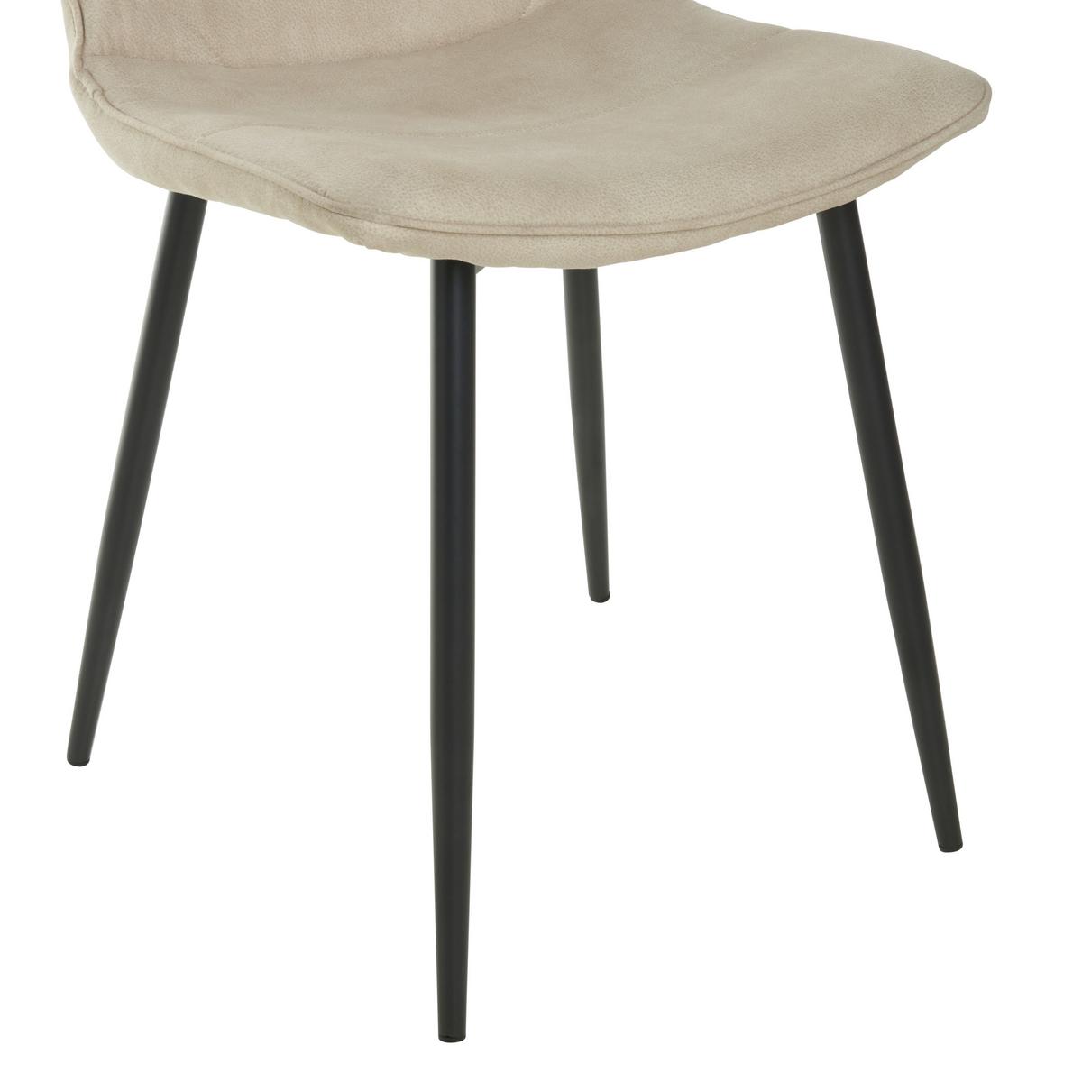 Stuhl Losanna - Beige/Schwarz, MODERN, Textil/Metall (47/84/52cm) - Livetastic