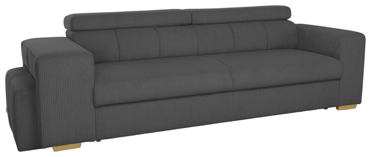 3-SitzerSofa m. Schlaffunktion Sirius S anthrazit, B: 251cm - Anthrazit/Schwarz, KONVENTIONELL, Holz/Holzwerkstoff (251/96/100cm)