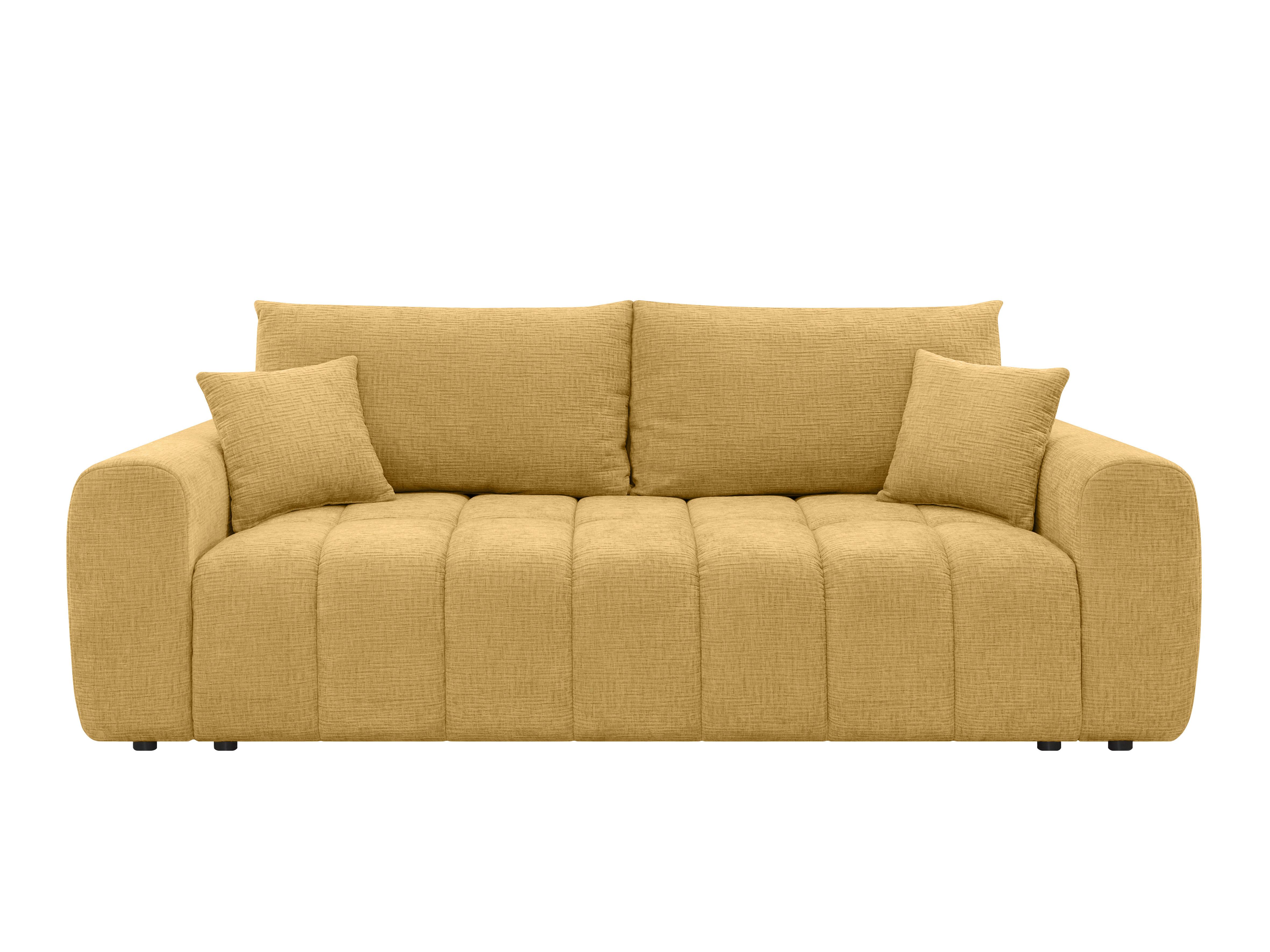 Schlafsofa Chelim Lux 3dl Gelb B: 241cm - Gelb/Schwarz, Design, Textil (241/90/106cm) - MID.YOU