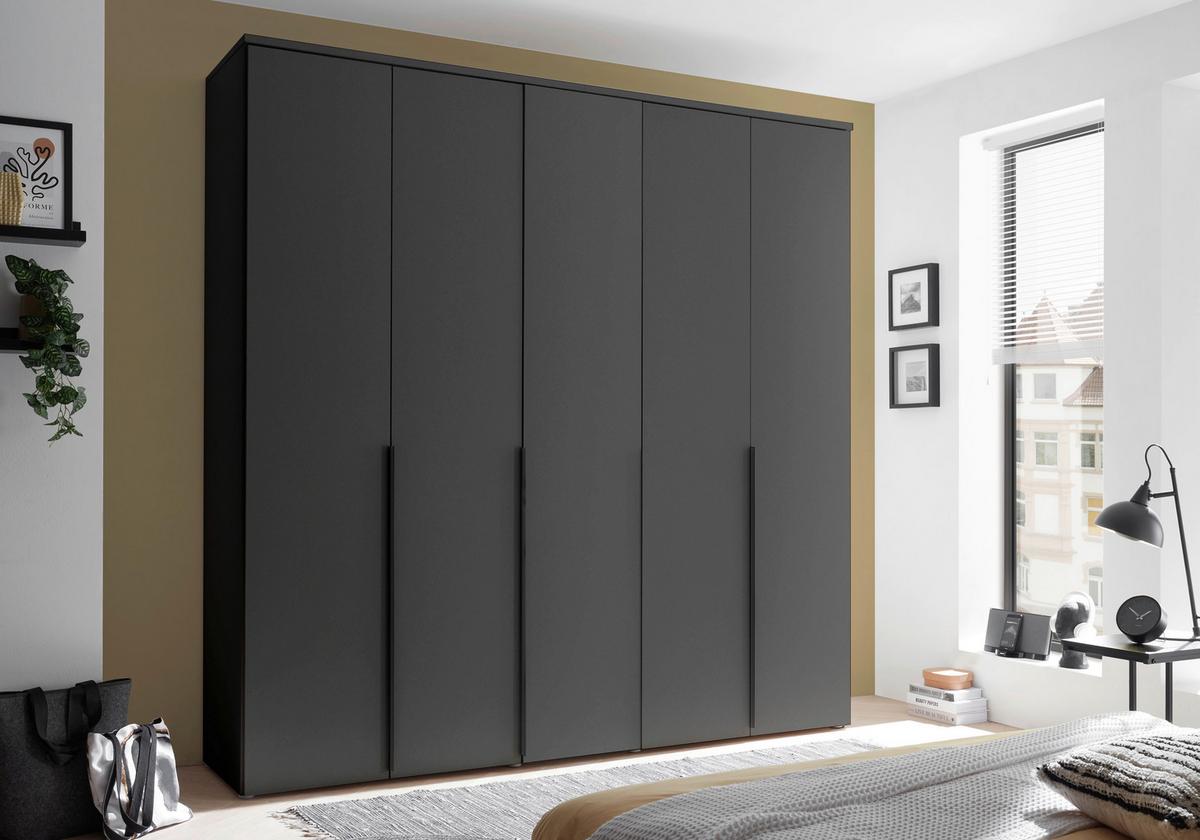 Drehtürenschrank 225 cm Kevo Graphitfarben - Graphitfarben, MODERN, Holzwerkstoff (225/225/52cm) - Carryhome