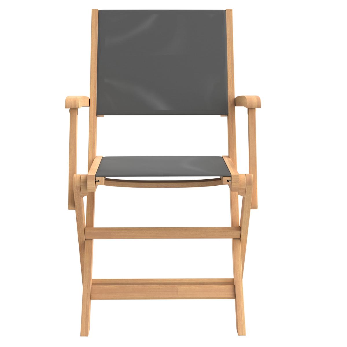 Gartenstuhl Klappbar Göteborg Akazie - Dunkelgrau/Teakfarben, MODERN, Holz/Kunststoff (49/91/57cm) - Beldano