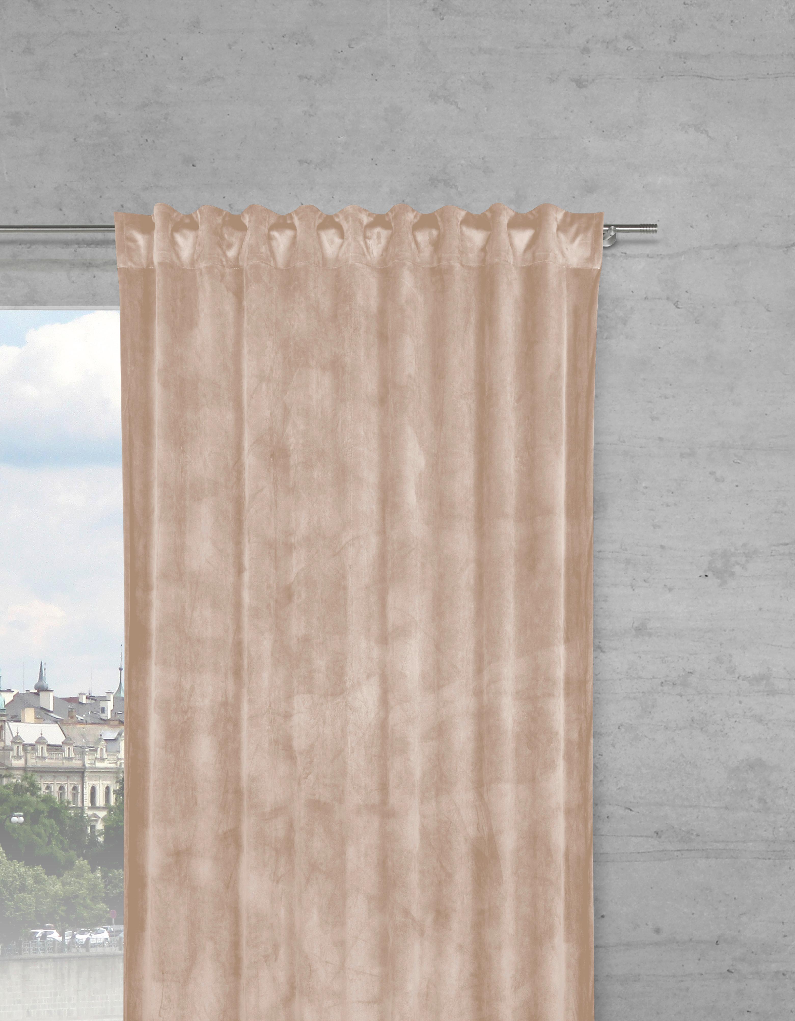 HOTOVÝ ZÁVĚS Viola, 140/245cm, béžová - béžová, Konvenční, textil (140/245cm) - Premium Living