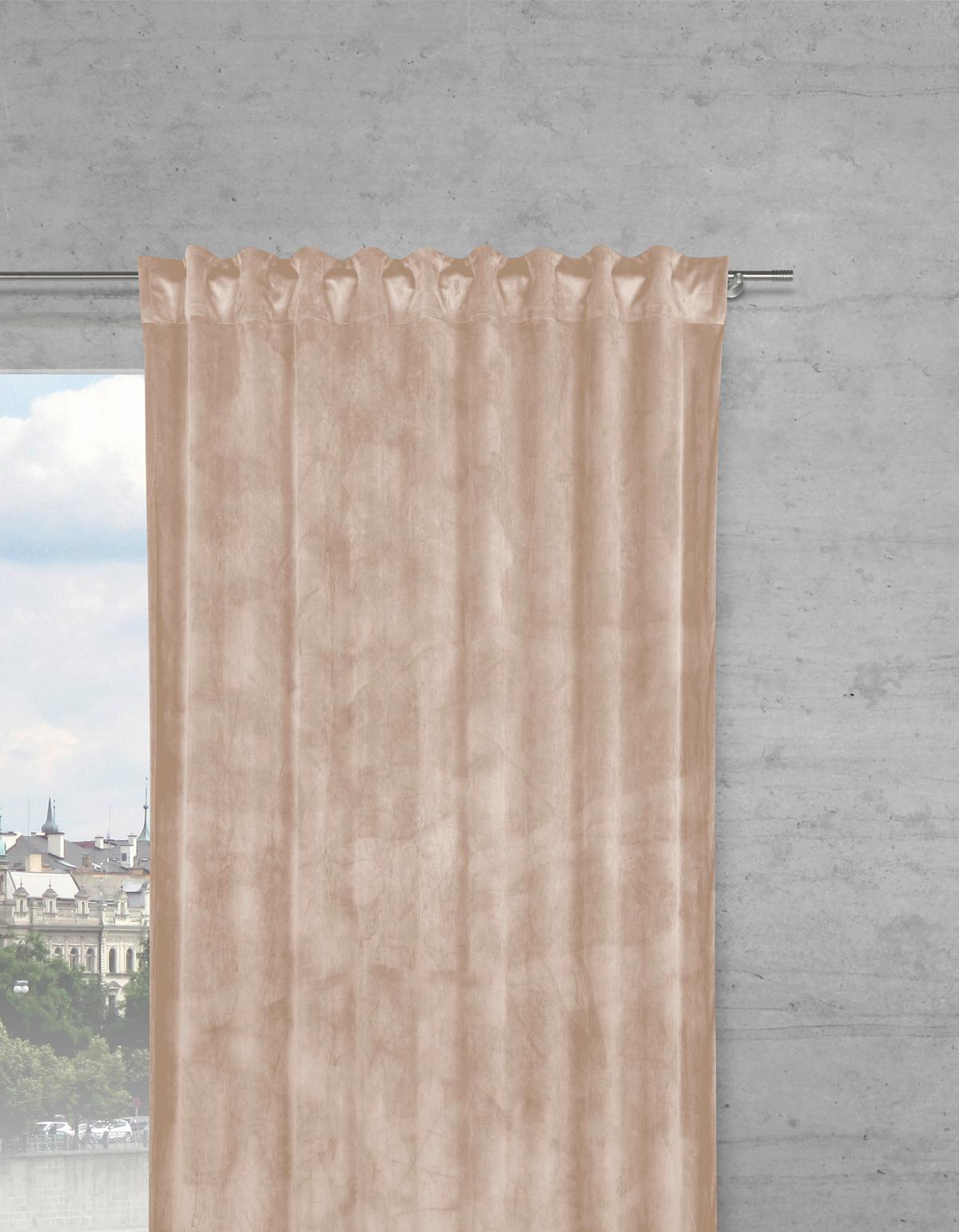 HOTOVÝ ZÁVĚS Viola, 140/245cm, béžová - béžová, Konvenční, textil (140/245cm) - Premium Living