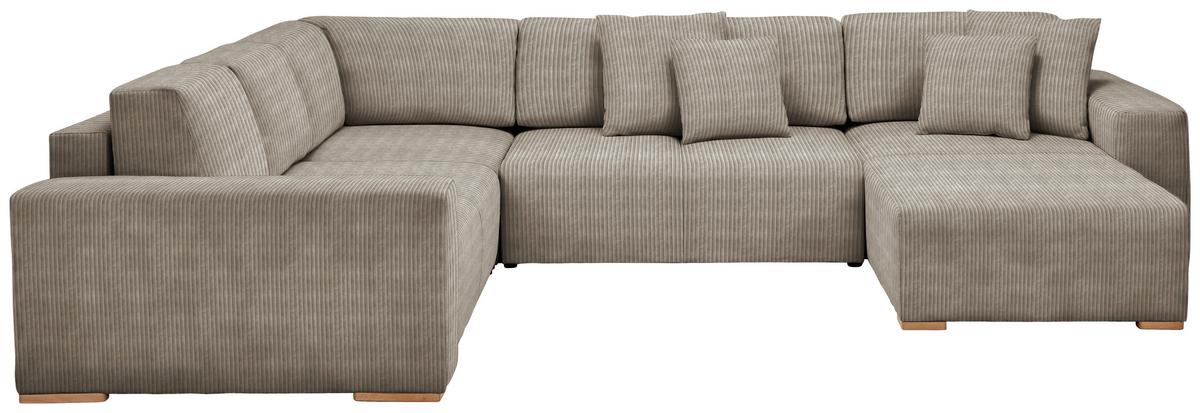 Wohnlandschaft Vouge U: 283x371x208 Cm - Taupe/Buchefarben, KONVENTIONELL, Textil (283/371/208cm) - Livetastic