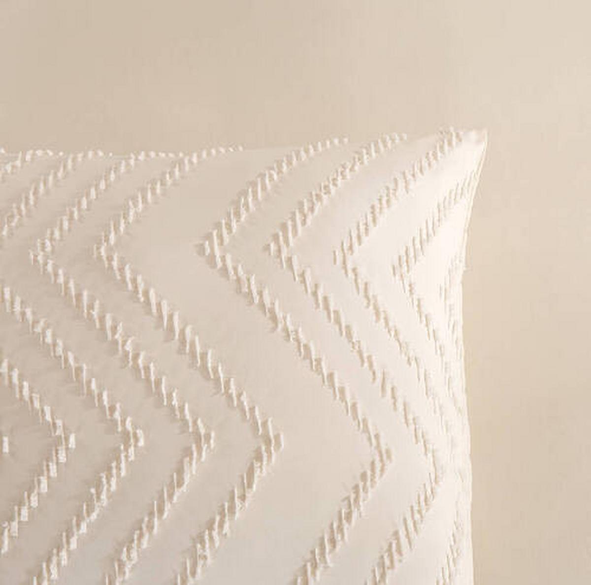Bettwäsche Zigzag Weiß 135x200 Cm - Weiß, Basics, Textil (135/200cm)