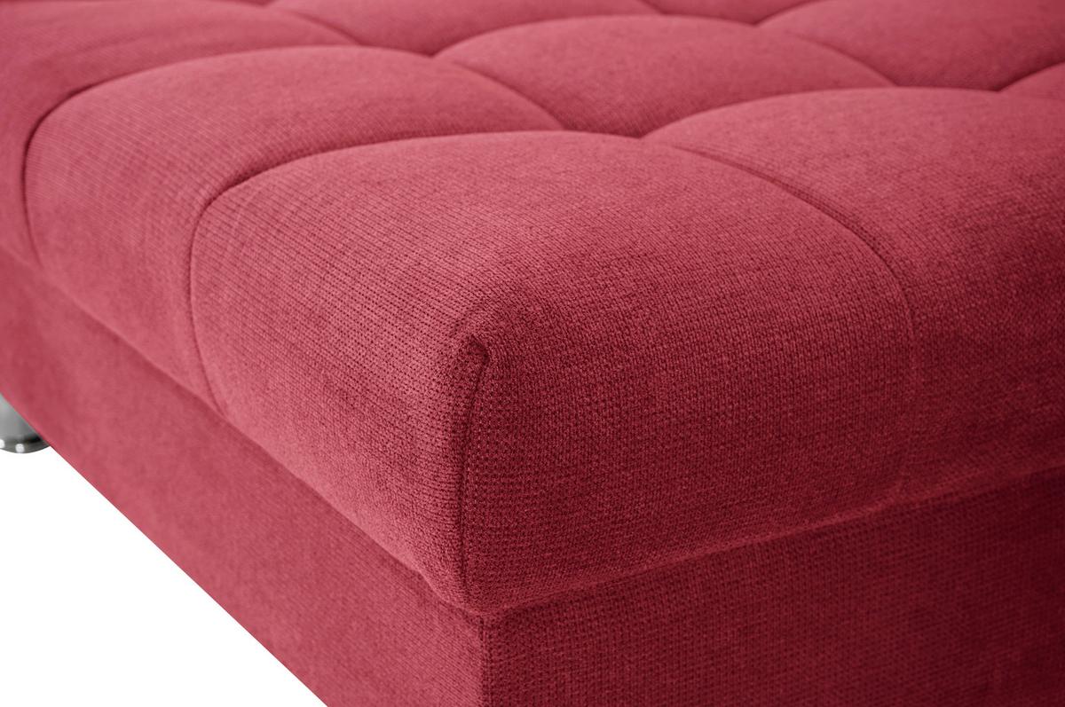 Rohová sedačka ERICE, ľavá, červená - chrómová/červená, Design, textil/plast (198/312cm)