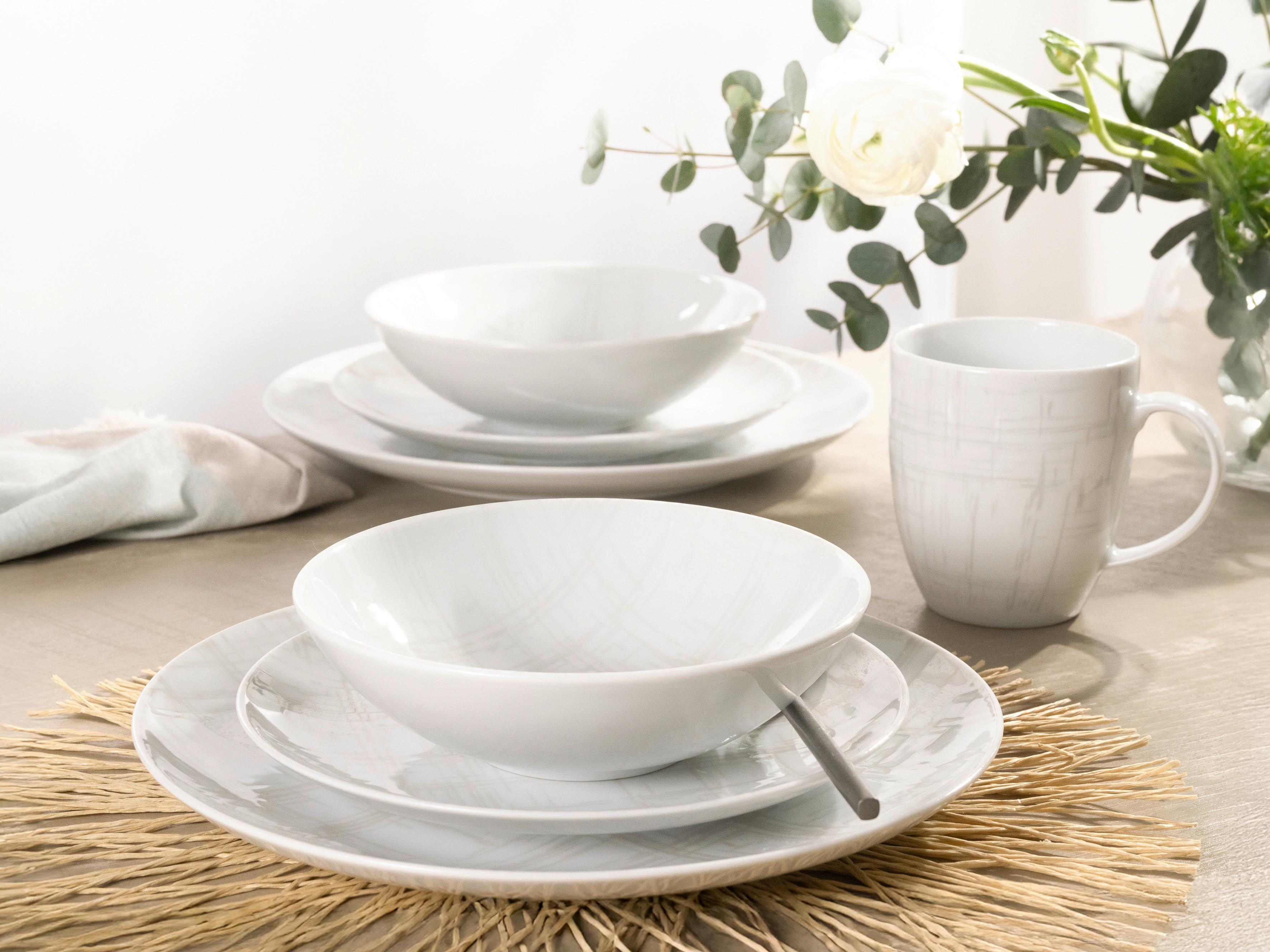 Kombiservice Home Porzellan 4 Personen Geschirr Set - Multicolor/Weiß, Basics, Keramik - Creatable