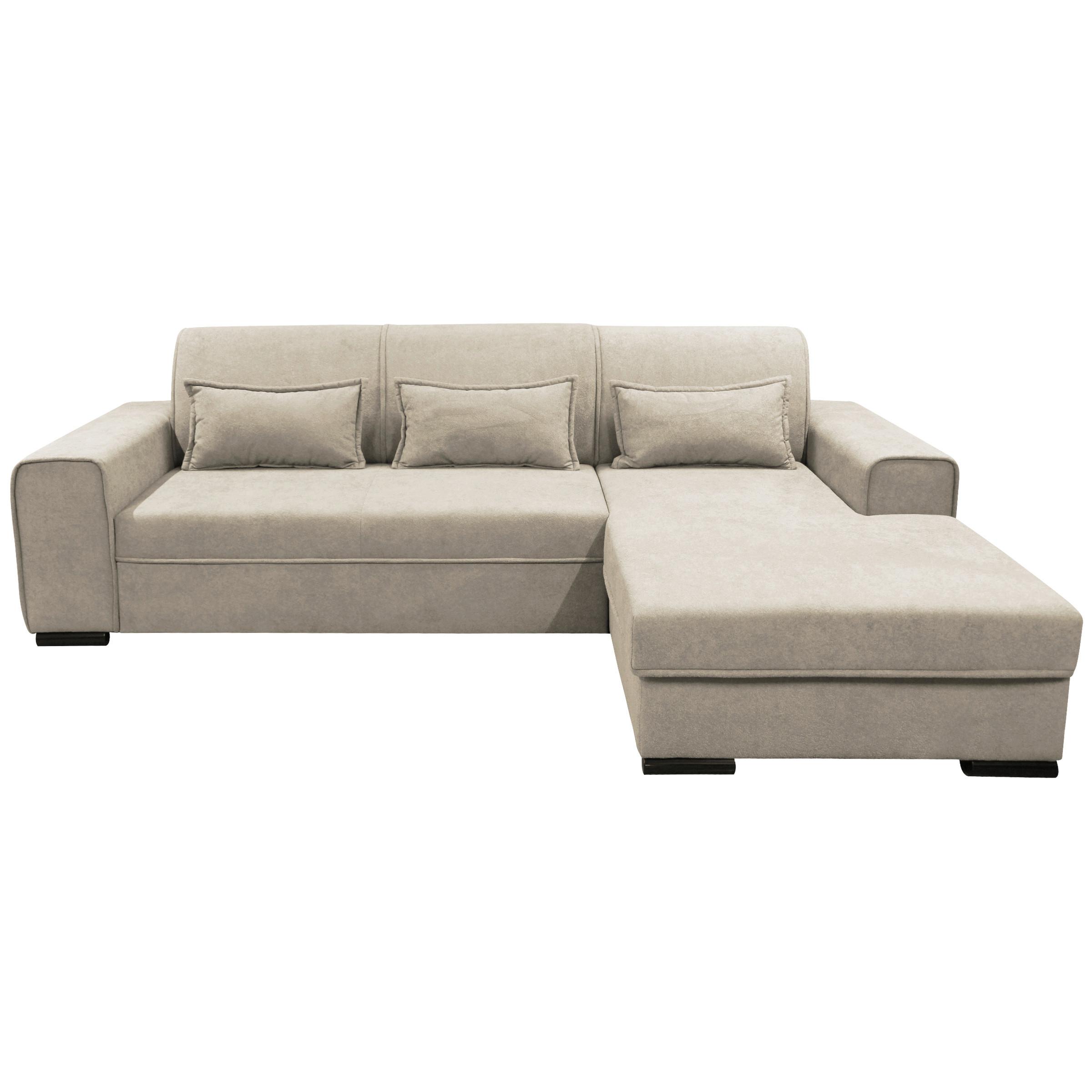 Ecksofa Classic Beige 270x175 cm - Beige/Schwarz, Design, Textil (270/175cm) - MID.YOU