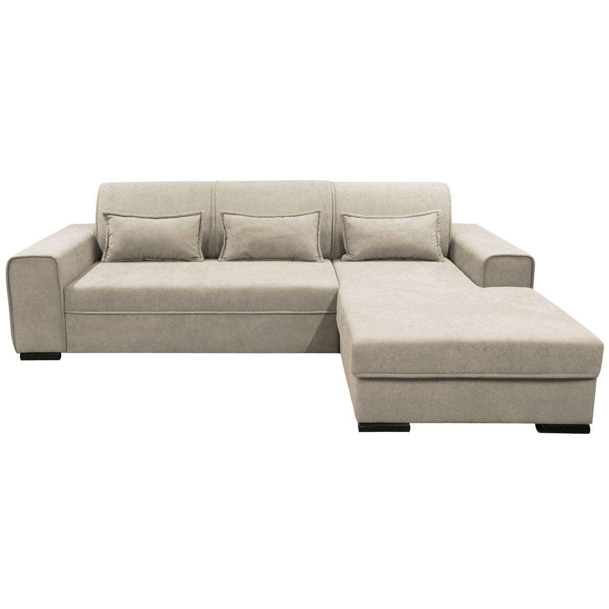 Ecksofa Classic Beige 270x175 cm - Beige/Schwarz, Design, Textil (270/175cm) - MID.YOU