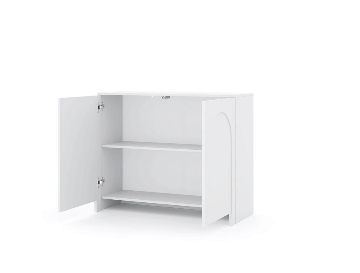 Biela komoda, bezúchytkové otváranie, š: 100 cm - biela, Design, kompozitné drevo (100/81/35cm)