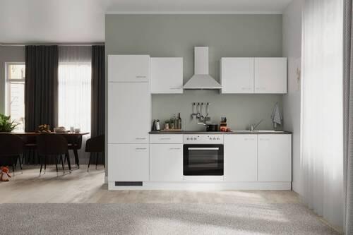 Küchenblock Lucca Weiß/Graubraun B: 270 cm - Graubraun/Weiß, MODERN, Holzwerkstoff (270cm) - FlexWell