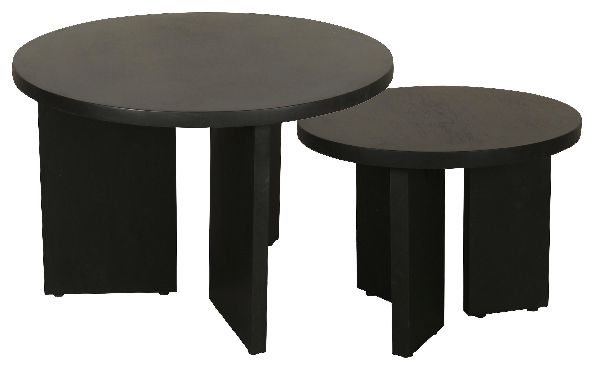 Couchtisch Round Schwarz D: 40/60 Cm - Schwarz, Design, Holz (40/60/30/41/40/60cm) - MID.YOU