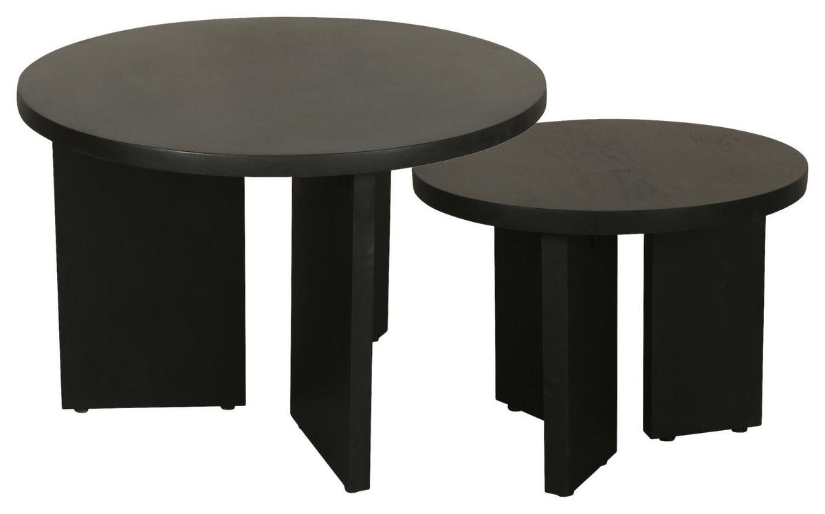 Couchtisch Round Schwarz D: 40/60 Cm - Schwarz, Design, Holz (40/60/30/41/40/60cm) - MID.YOU