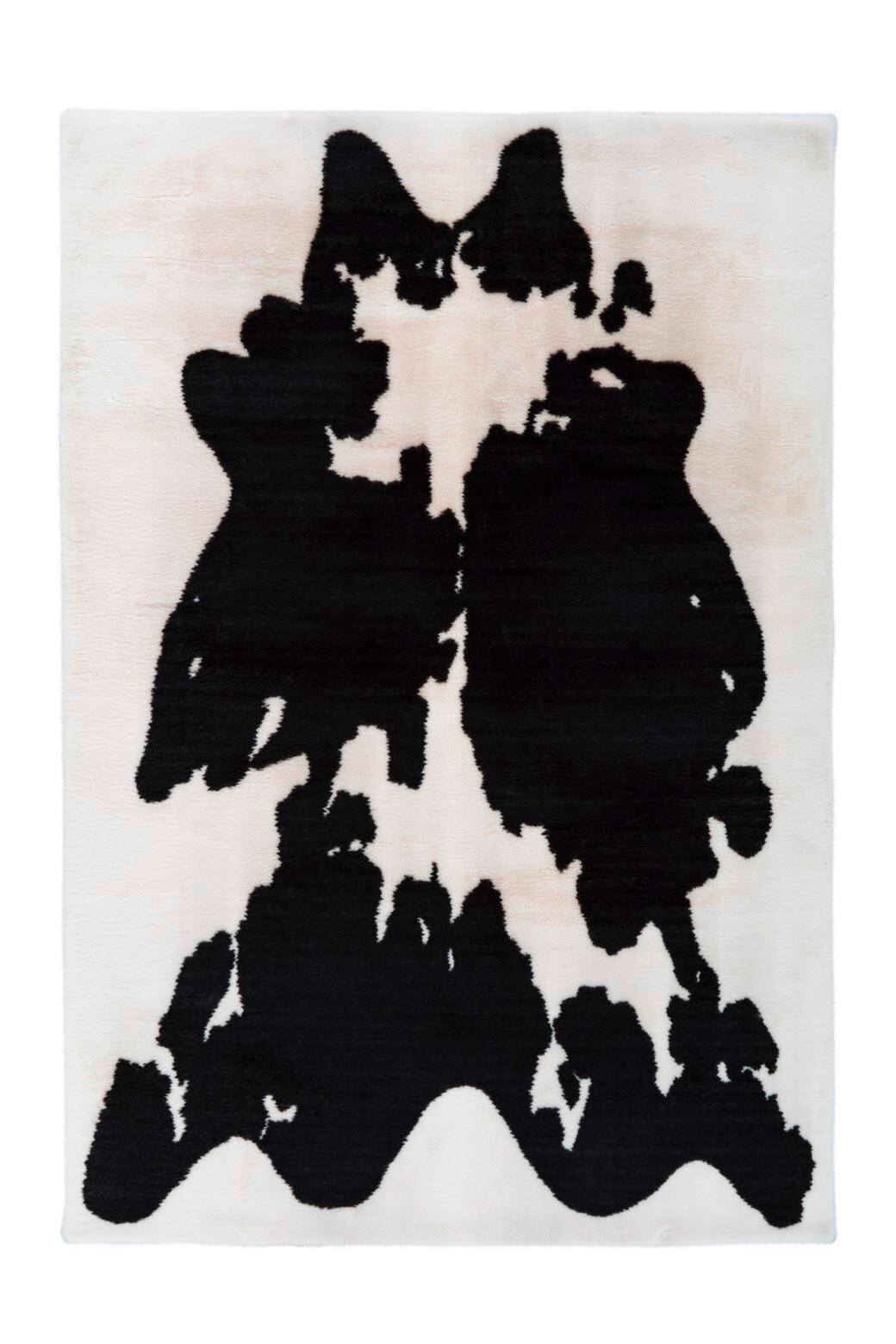 Hochflorteppich Rabbit Animal Schwarz/weiß, 160x230 Cm - Schwarz/Weiß, KONVENTIONELL, Textil (160/230cm)