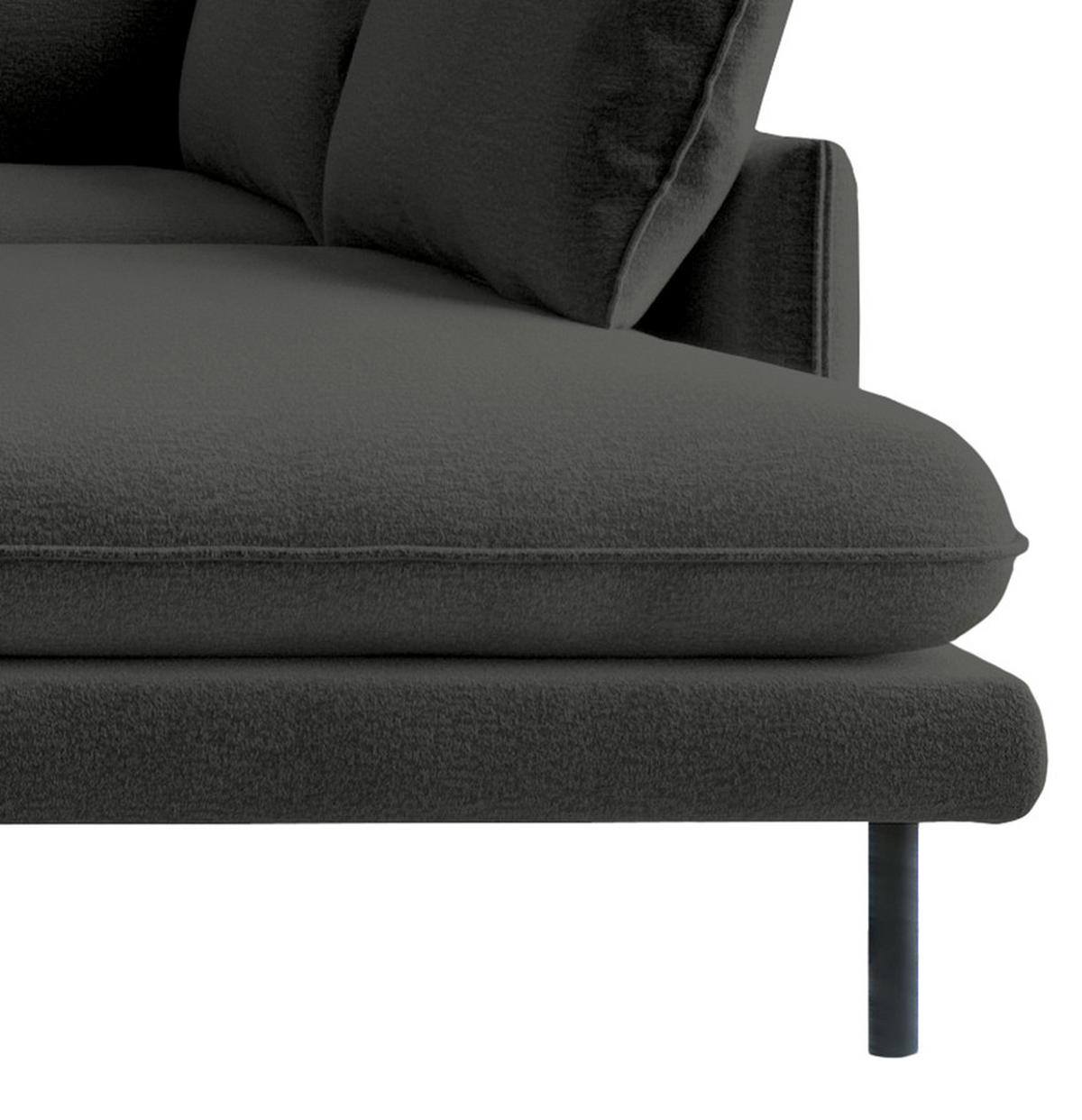 Ecksofa Samos Dunkelgrau S: 267x204 Cm - Dunkelgrau/Schwarz, Design, Textil (267/204cm) - Livetastic