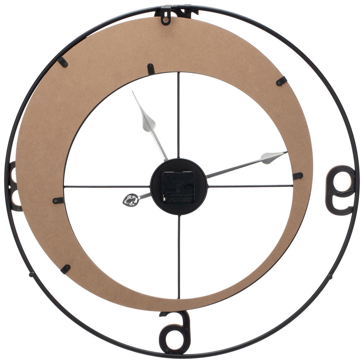 Wanduhr Ida - Schwarz/Braun, KONVENTIONELL, Holz/Holzwerkstoff (60/3cm) - Luca Bessoni