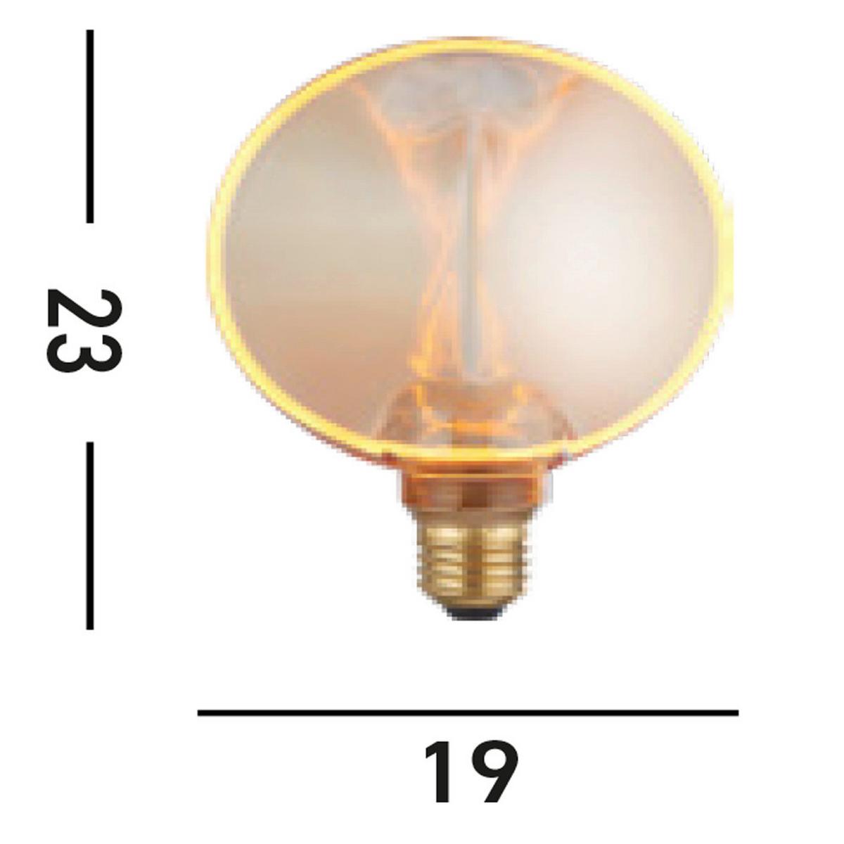 LED-Leuchtmittel Bernsteinfarben B: 11,5 cm - Bernsteinfarben, Design, Glas (18,8/11,5/23,1cm)