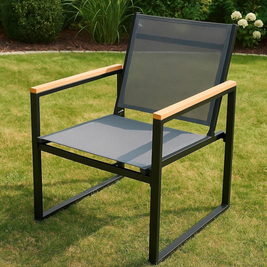 Gartenstuhl-Set Volasi 4er Anthrazit B: 54 cm - Honigeiche/Anthrazit, MODERN, Holzwerkstoff/Kunststoff (54/83/65cm) - MID.YOU