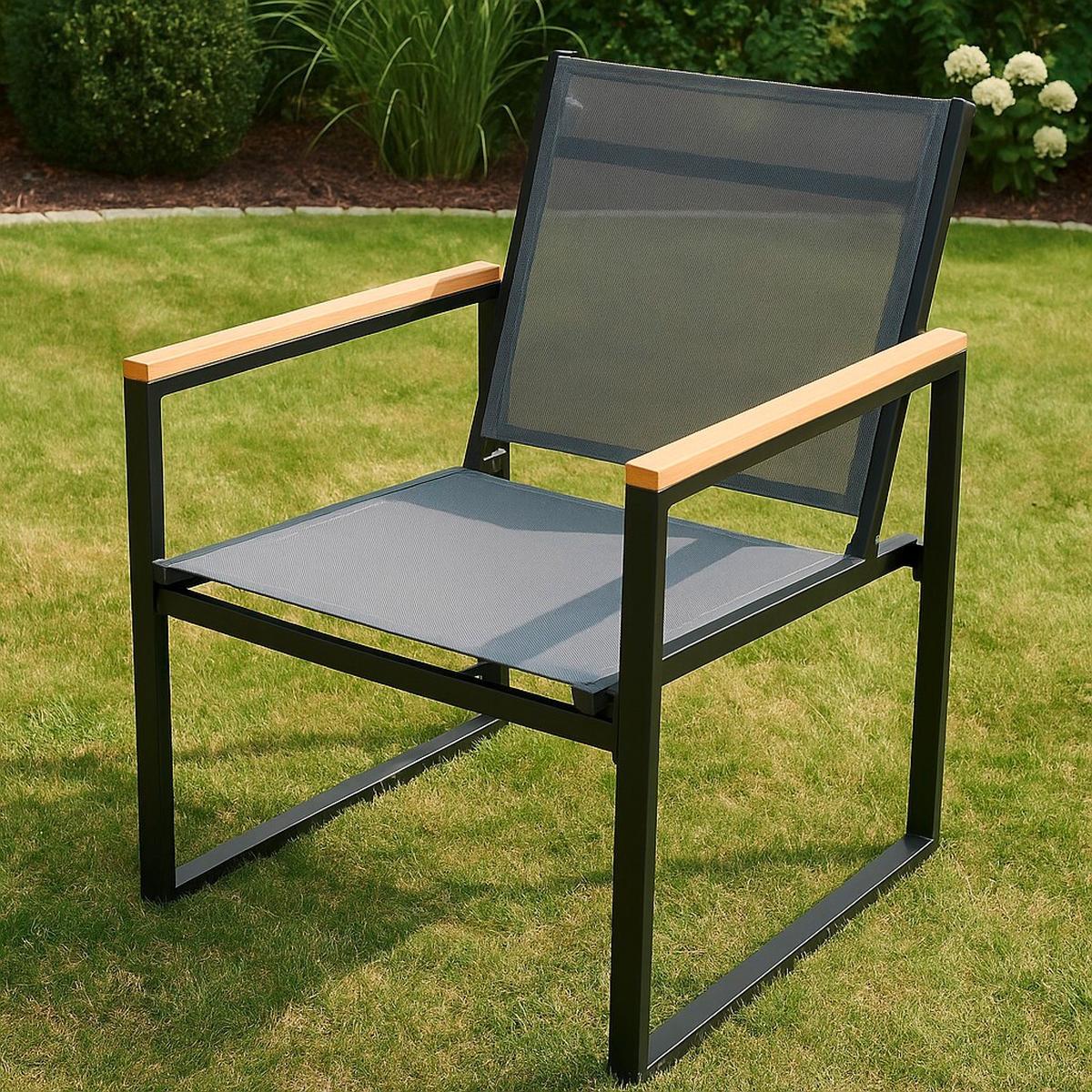 Gartenstuhl-set Volasi 4er Anthrazit B: 54 Cm - Honigeiche/Anthrazit, MODERN, Holzwerkstoff/Kunststoff (54/83/65cm) - MID.YOU