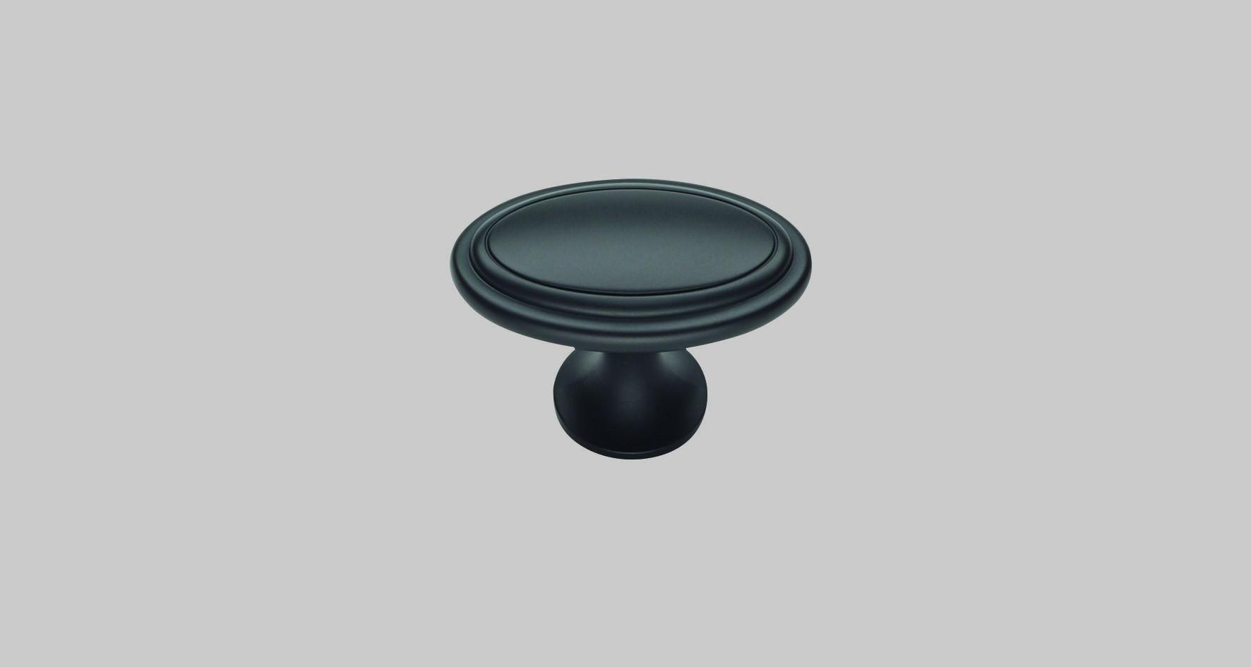 Metallknopf Schwarz Griffe - Schwarz, MODERN, Metall - Vertico