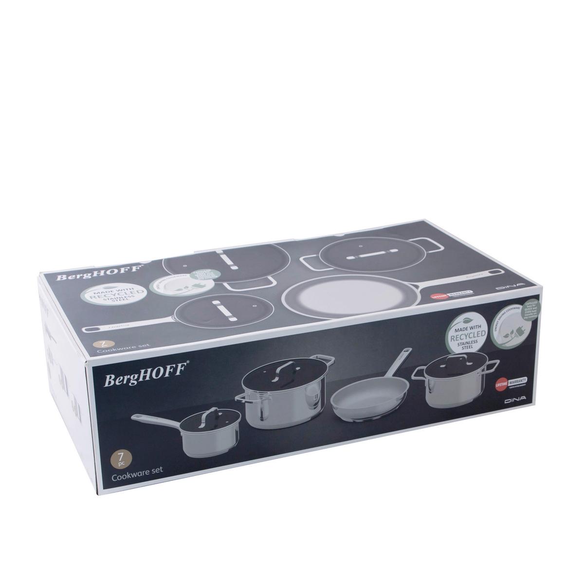 Kochtopfset 7-Teilig Edelstahlfarben B: 33 cm - Edelstahlfarben, Basics, Glas/Metall (59,50/33,00/17,00cm)