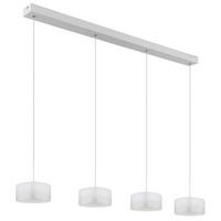 LED-Hängeleuchte Belinda Klar Opal Weiß L: 105 cm - Klar/Opal, KONVENTIONELL, Glas/Kunststoff (105/15/150cm) - Globo