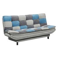 Schlafsofa Mit Bettkasten Patch, Mischgewebe - Blau/Schlammfarben, Basics, Holzwerkstoff/Textil (188/90/89cm) - MID.YOU