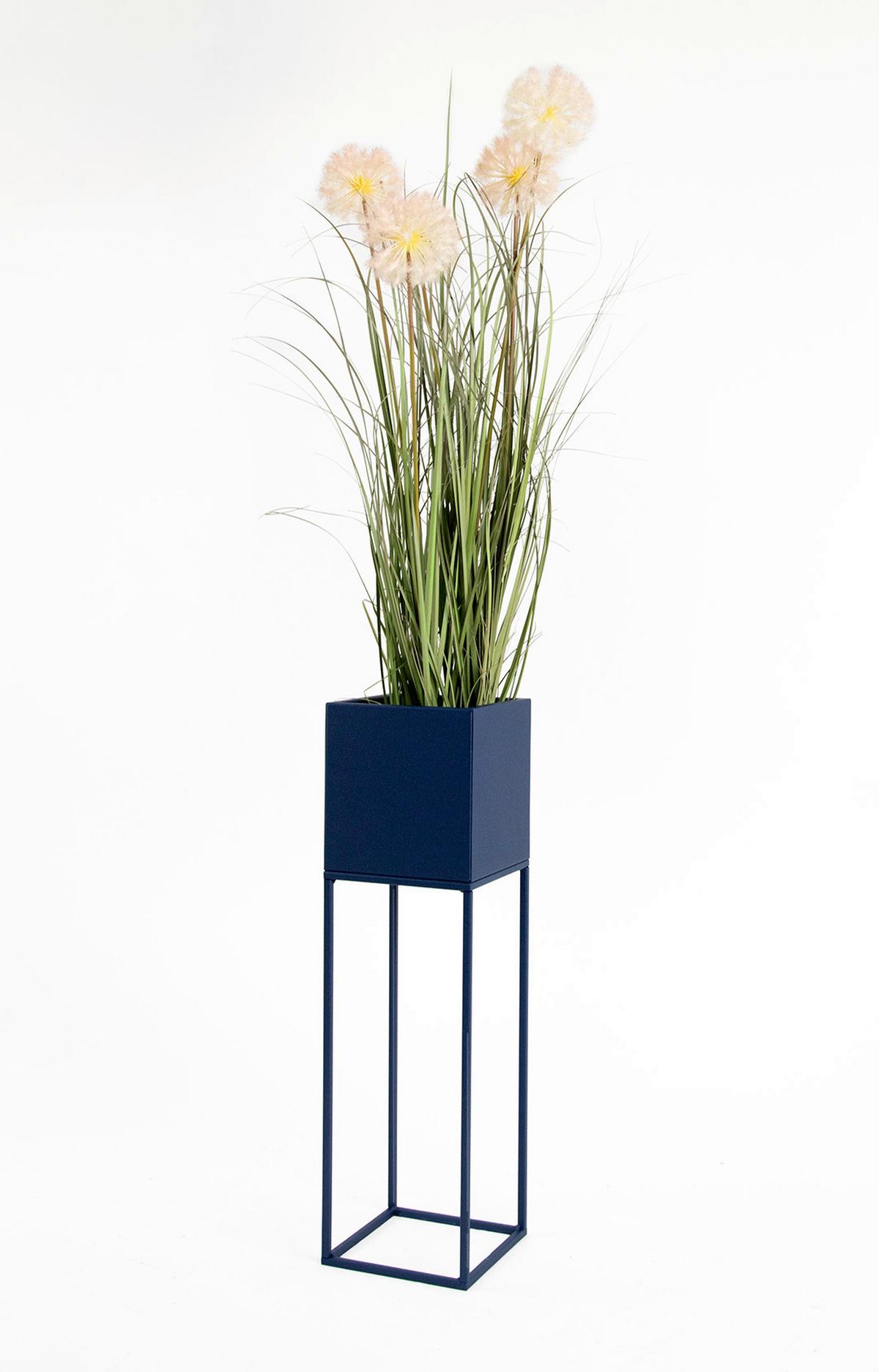 Blumenständer Metall Dunkel- Blau Bxhxt: 19x67x19 Cm - Dunkelblau, Basics, Metall (19/67/19cm)