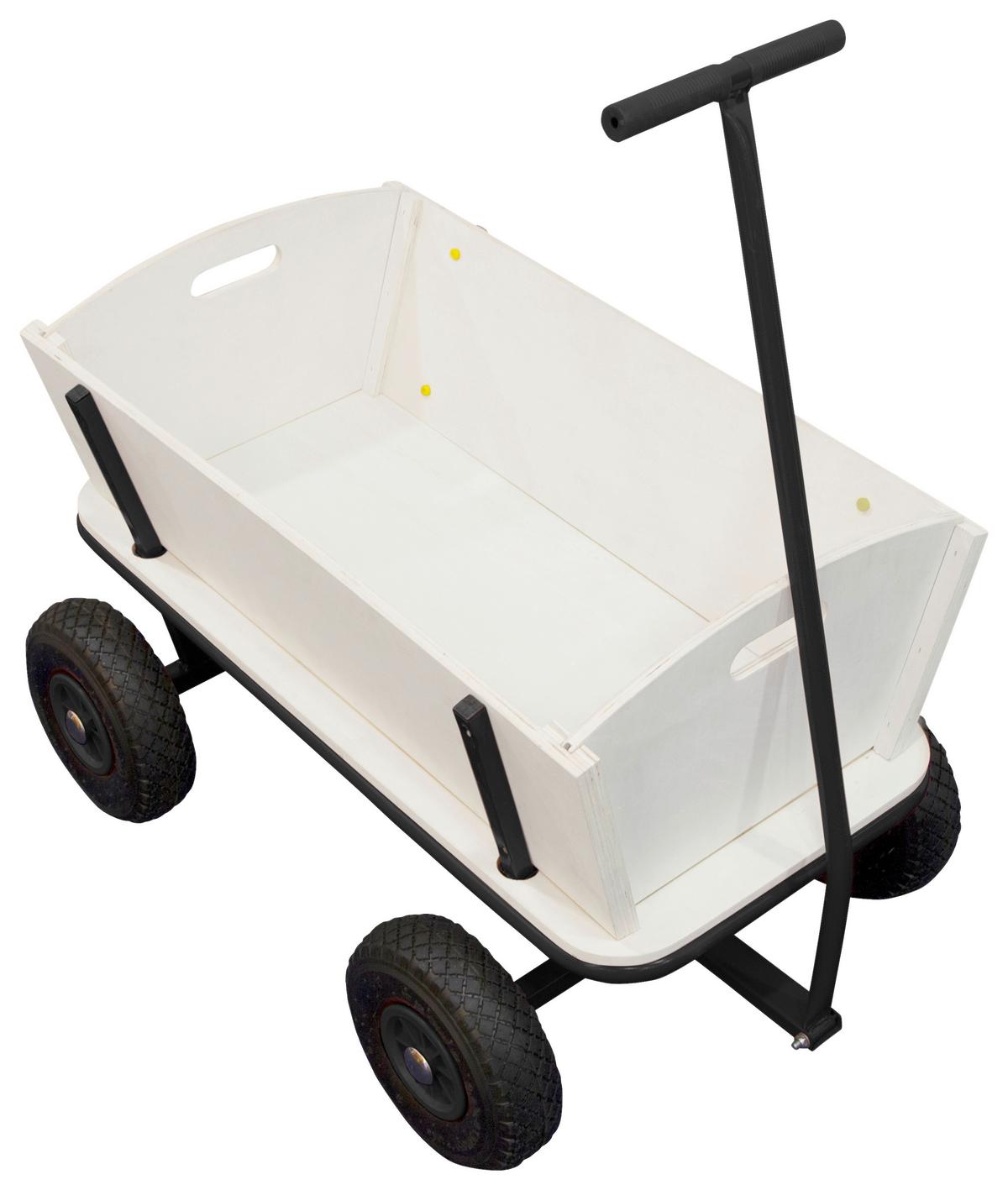 Bollerwagen Cc93611 - Schwarz/Braun, KONVENTIONELL, Holz/Metall (61/95/97cm) - Ambia Garden