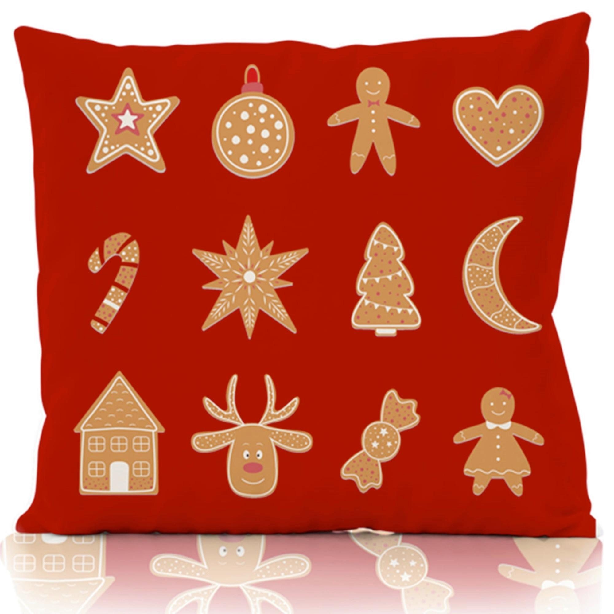 Díszpárnahuzat Gingerbread Kb. 45/45cm - piros/konyak, textil (45/45cm)